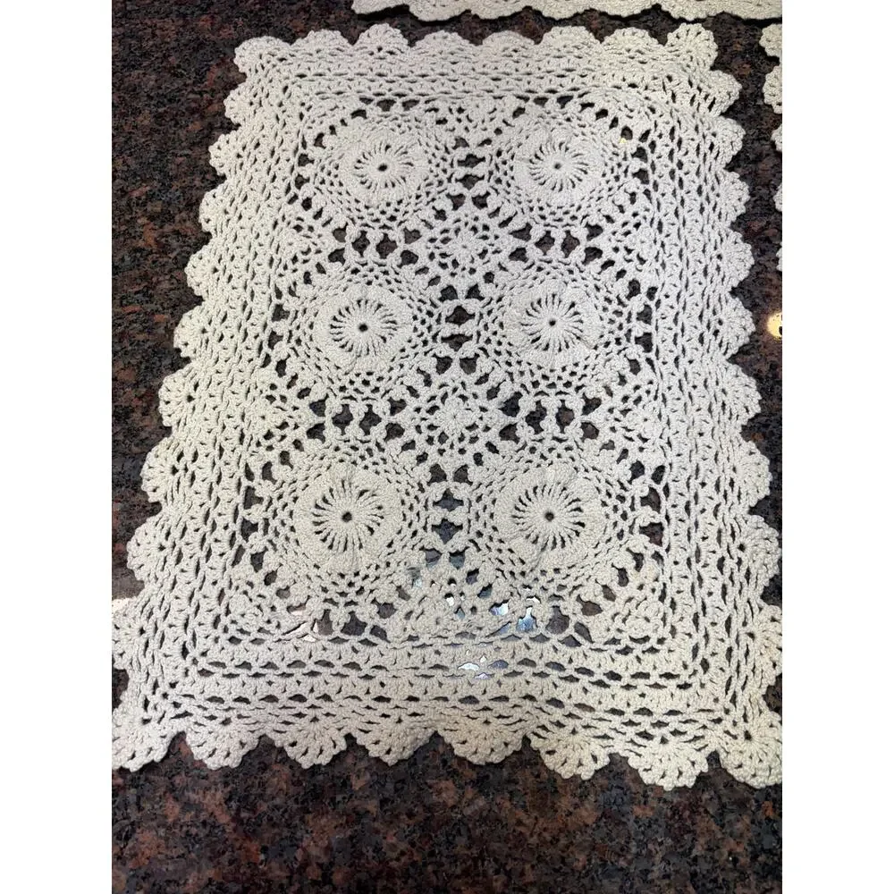 Vintage Crochet Lace Cream Doily 10.5